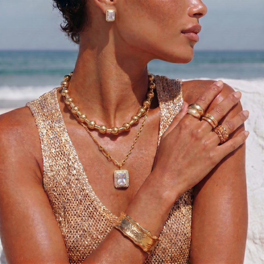 Emerald Cut Halo Set