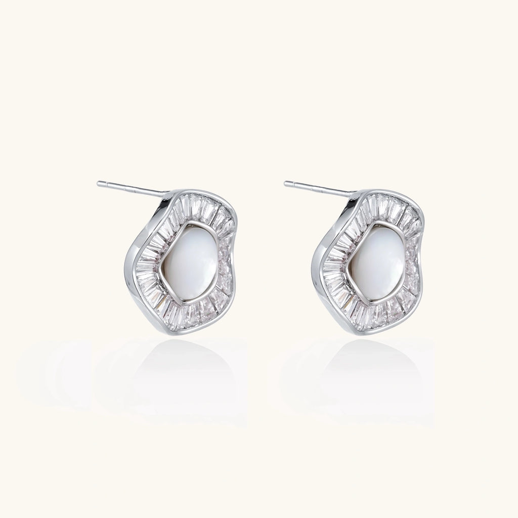 Pearl Halo Studs