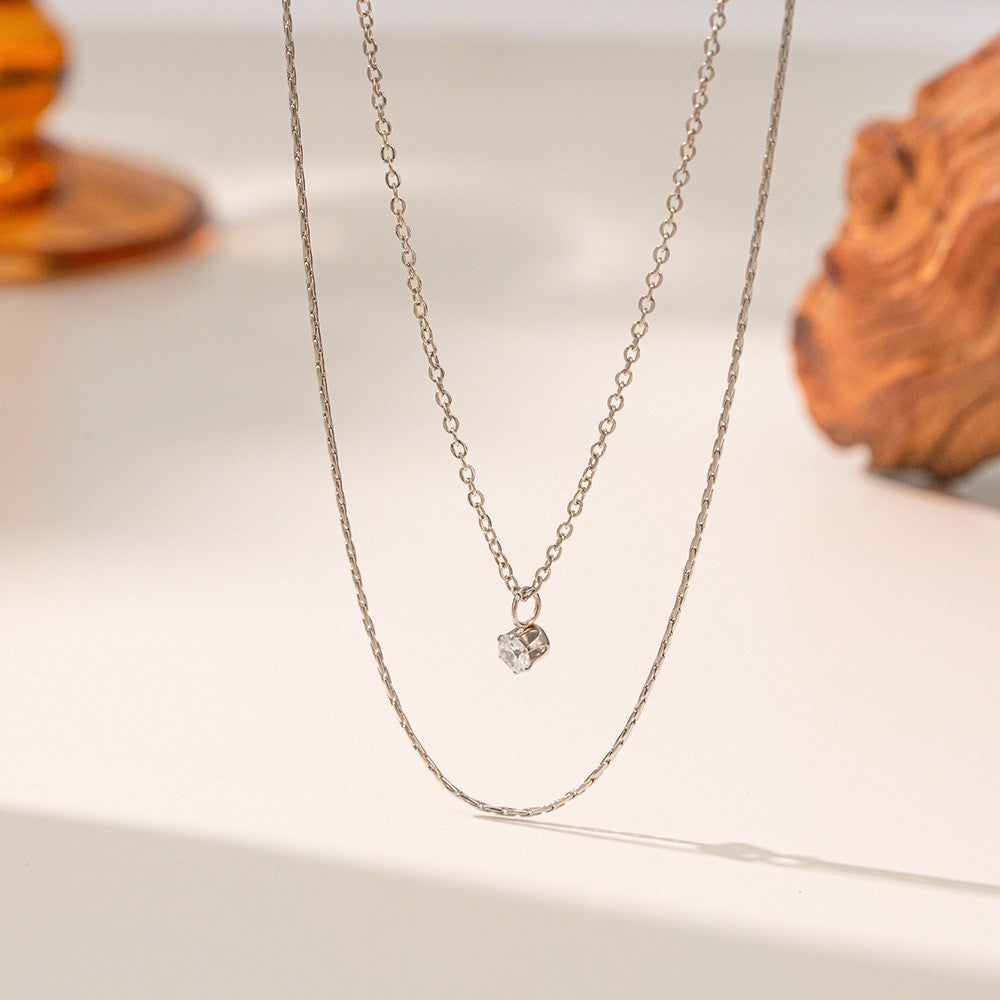 Starlight Double Layer Zircon Necklace