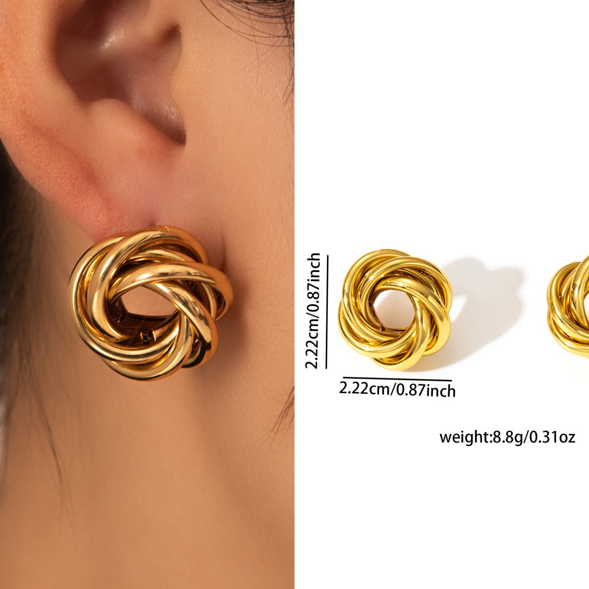 Aurielle Twisted Knot Hoop Earrings